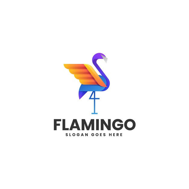 Ilustración vectorial del logotipo Flamingo Gradiente Estilo de colores