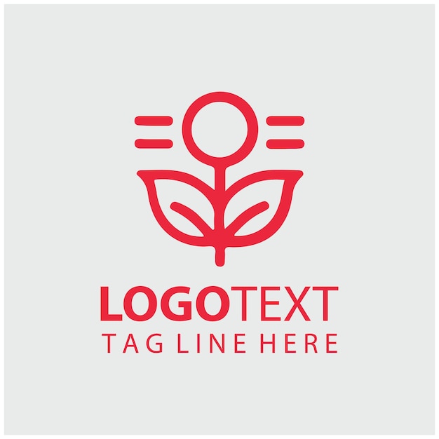 Ilustración vectorial del logotipo de la flor lineal