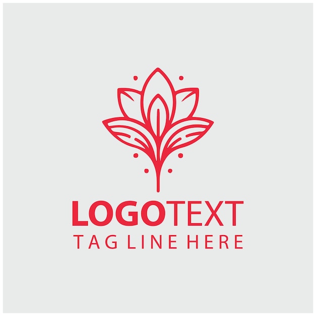 Ilustración vectorial del logotipo de la flor lineal