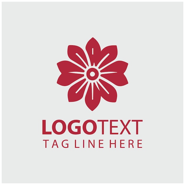 Ilustración vectorial del logotipo de la flor lineal