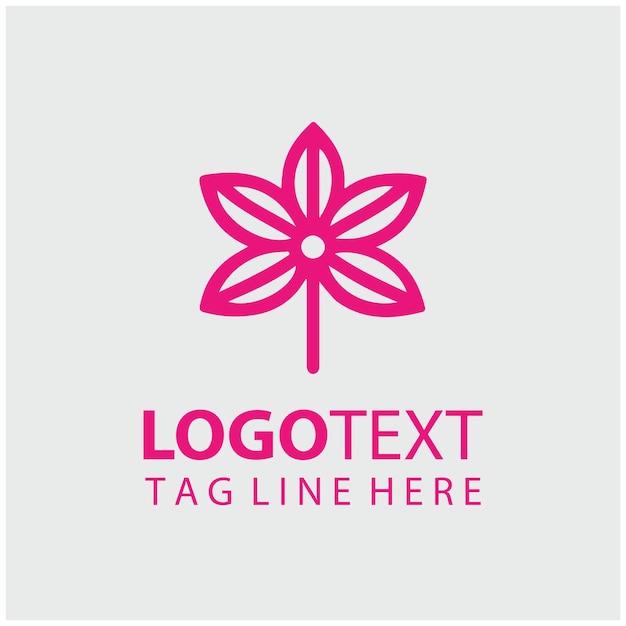 Ilustración vectorial del logotipo de la flor lineal