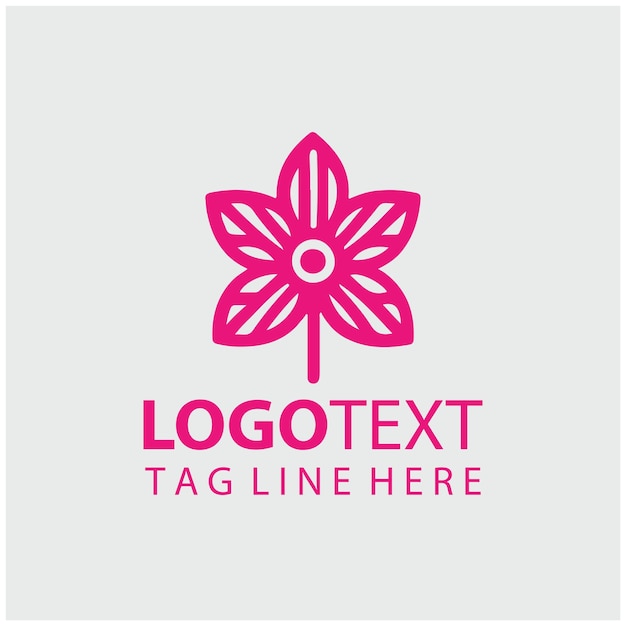 Ilustración vectorial del logotipo de la flor lineal