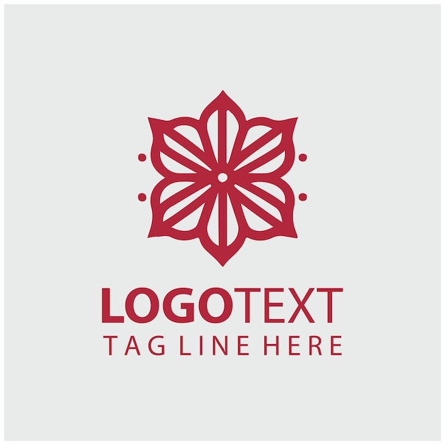 Ilustración vectorial del logotipo de la flor lineal