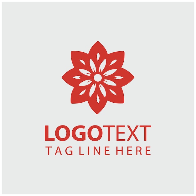 Ilustración vectorial del logotipo de la flor lineal