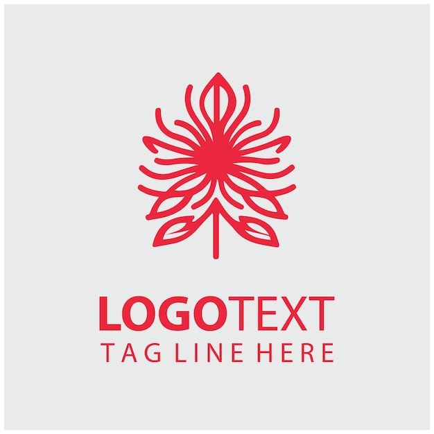 Ilustración vectorial del logotipo de la flor lineal