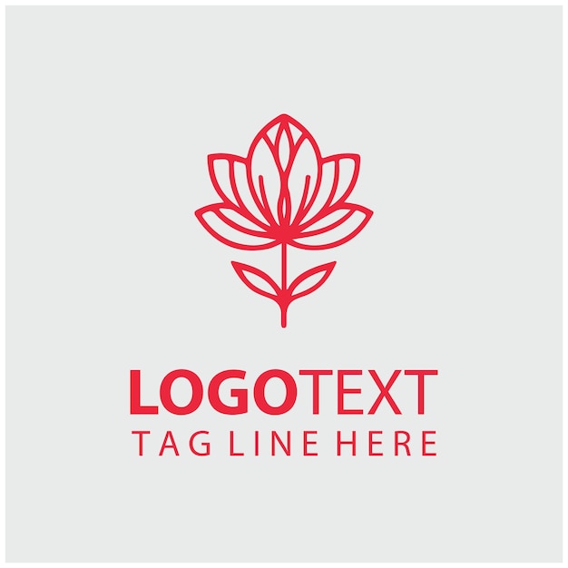 Ilustración vectorial del logotipo de la flor lineal