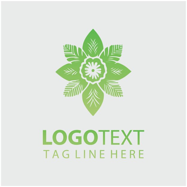 Ilustración vectorial del logotipo de la flor verde