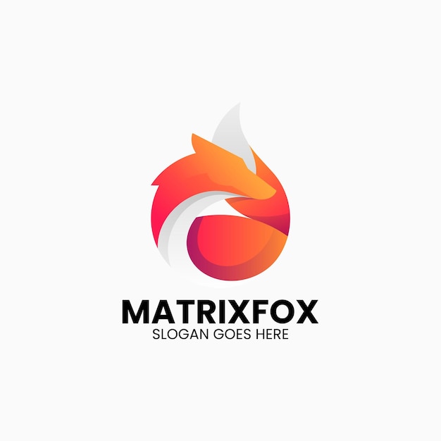 Ilustración vectorial del logotipo Fox Gradiente Estilo de colores