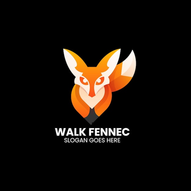 Vector ilustración vectorial del logotipo fox gradiente estilo de colores