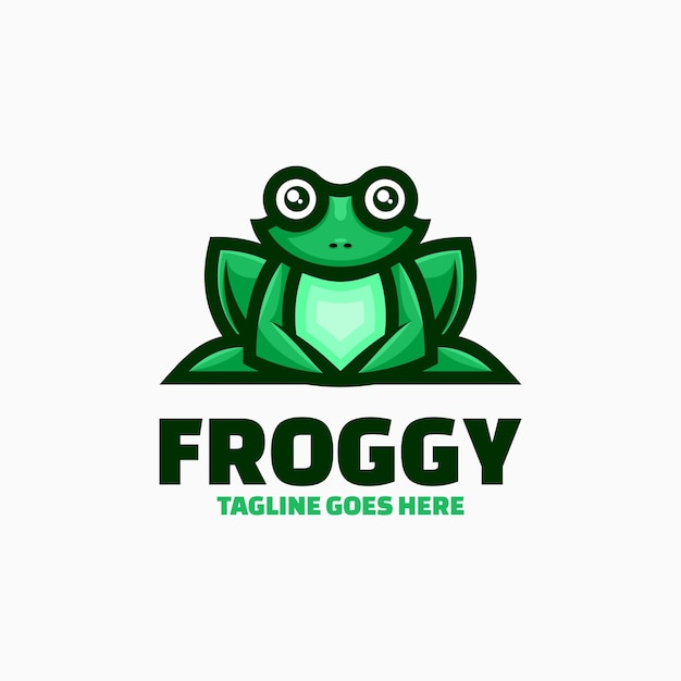 Ilustración vectorial del logotipo Froggy Simple Estilo de mascota