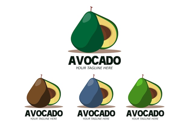 Ilustración vectorial del logotipo de la fruta de aguacate Fruta fresca en color verde disponible en el mercado Puede ser para jugo de fruta o para la salud del cuerpo Diseño de impresión de pantalla Etiqueta Banner Fruit Company