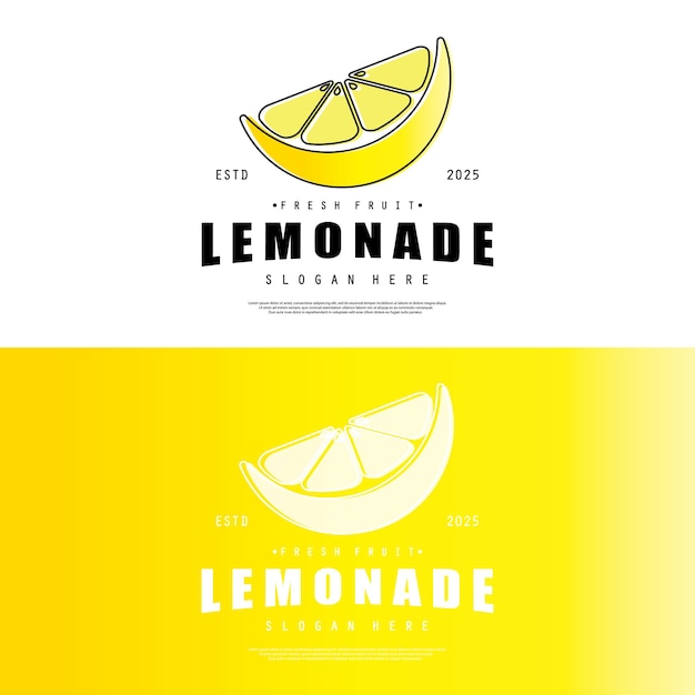 Ilustración vectorial del logotipo de las frutas frescas de limón