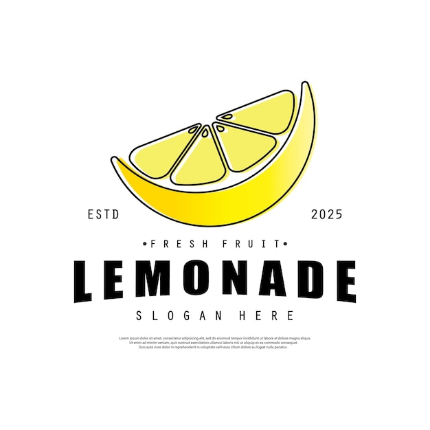 Ilustración vectorial del logotipo de las frutas frescas de limón