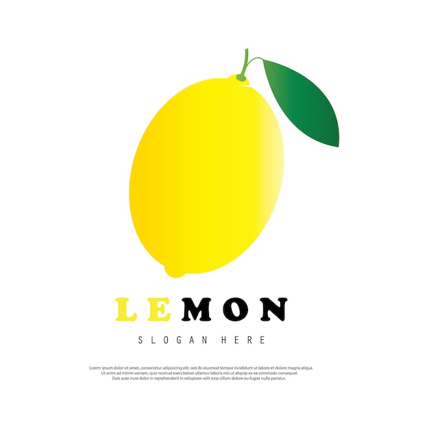 Ilustración vectorial del logotipo de las frutas frescas de limón