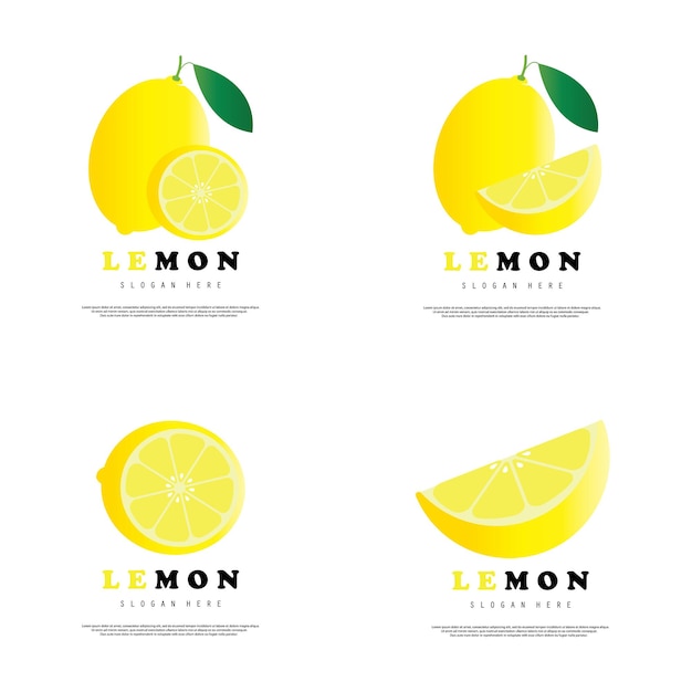 Ilustración vectorial del logotipo de las frutas frescas de limón