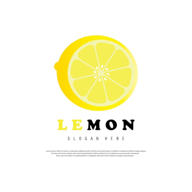 Ilustración vectorial del logotipo de las frutas frescas de limón