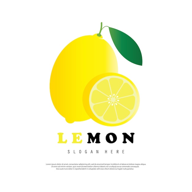 Ilustración vectorial del logotipo de las frutas frescas de limón