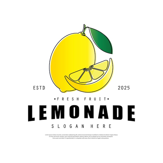 Ilustración vectorial del logotipo de las frutas frescas de limón