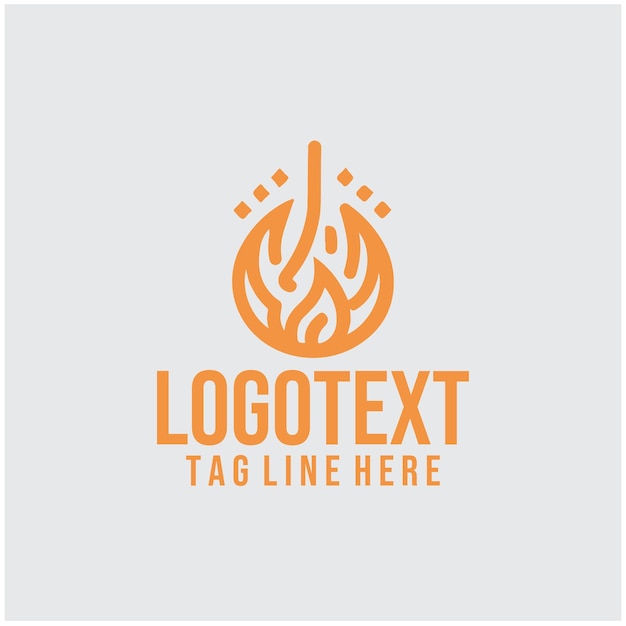 Ilustración vectorial del logotipo de fuego lineal