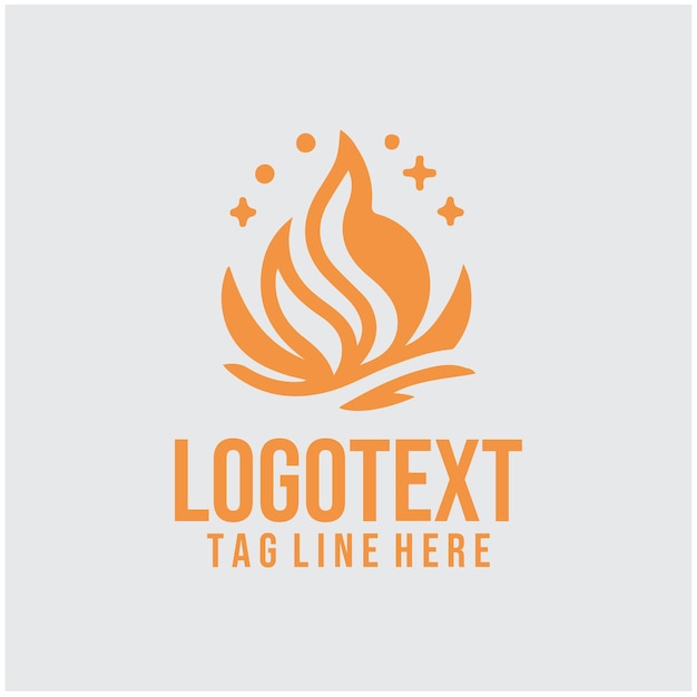 Ilustración vectorial del logotipo de fuego lineal