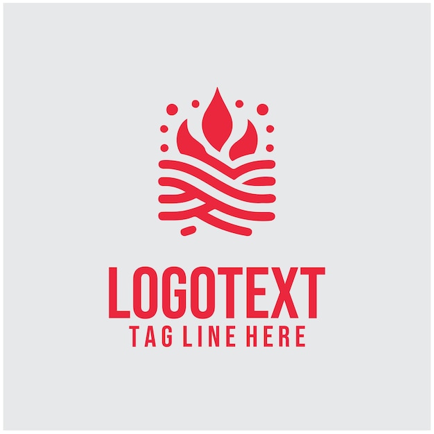 Ilustración vectorial del logotipo de fuego lineal