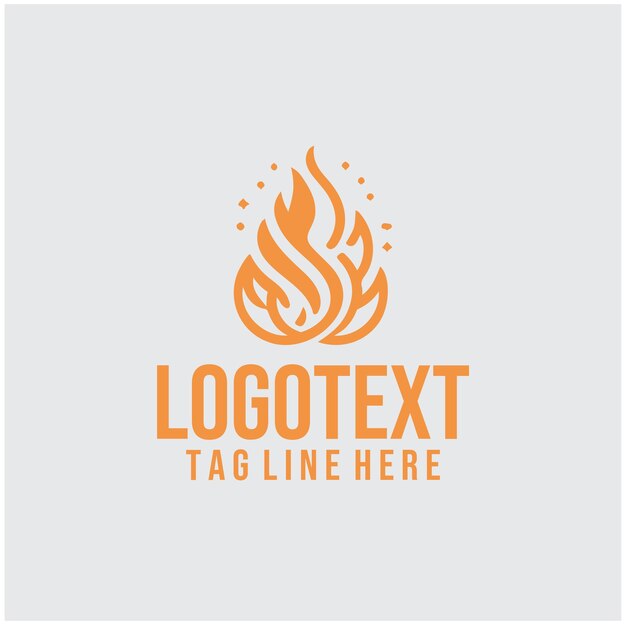 Ilustración vectorial del logotipo de fuego lineal