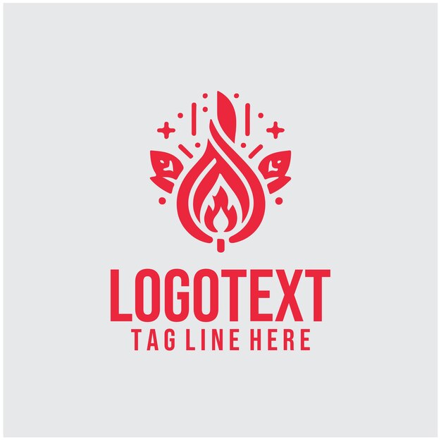 Ilustración vectorial del logotipo de fuego lineal