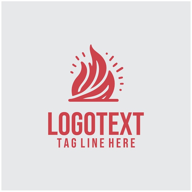 Ilustración vectorial del logotipo de fuego lineal