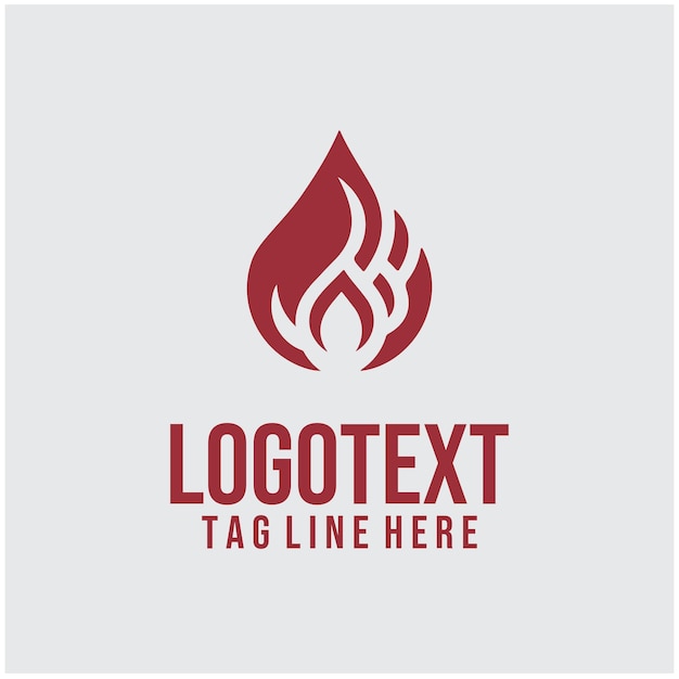 Ilustración vectorial del logotipo de fuego lineal