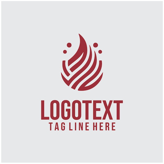 Ilustración vectorial del logotipo de fuego lineal