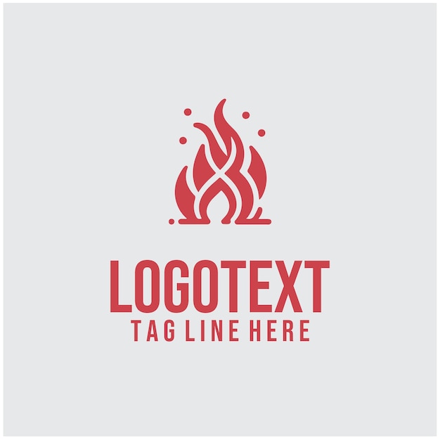 Ilustración vectorial del logotipo de fuego lineal
