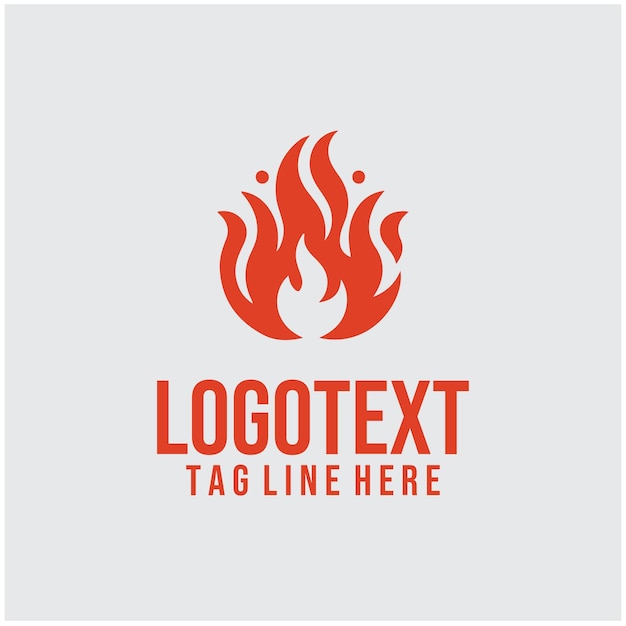 Ilustración vectorial del logotipo de fuego lineal