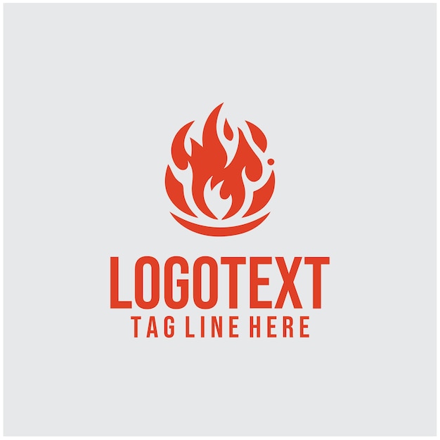 Ilustración vectorial del logotipo de fuego lineal