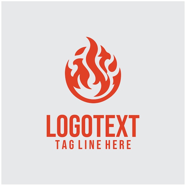 Ilustración vectorial del logotipo de fuego lineal