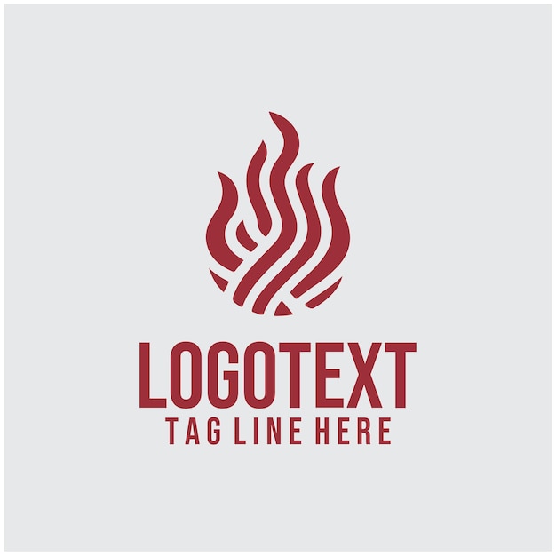 Ilustración vectorial del logotipo de fuego lineal