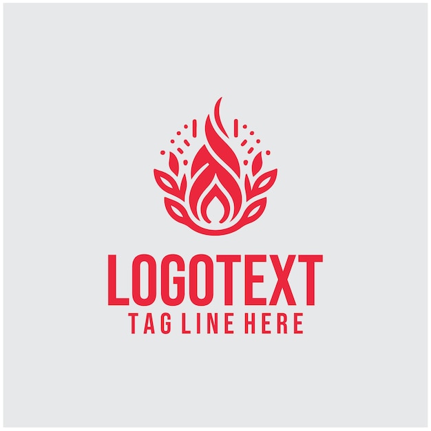 Ilustración vectorial del logotipo de fuego lineal