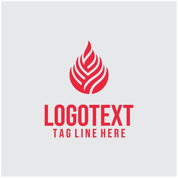 Ilustración vectorial del logotipo de fuego lineal