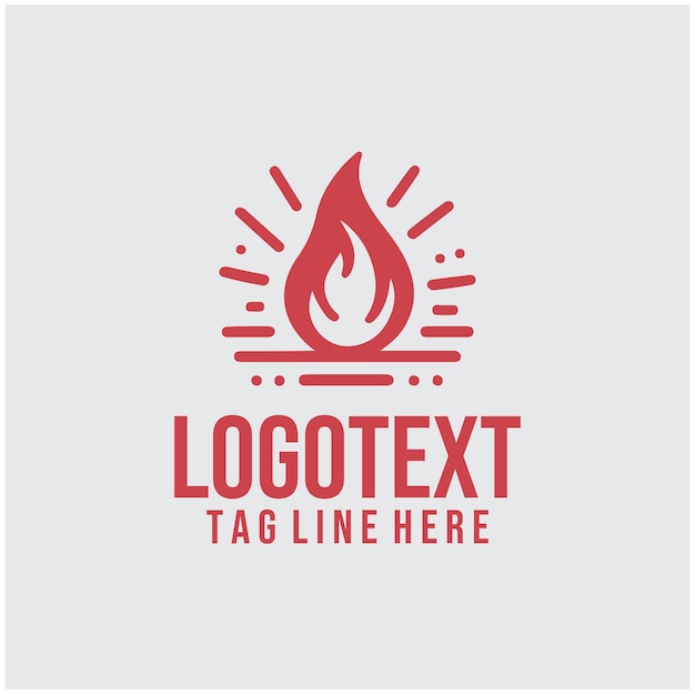 Ilustración vectorial del logotipo de fuego lineal