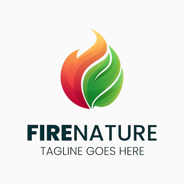Ilustración vectorial del logotipo Fuego Naturaleza Gradiente Estilo colorido