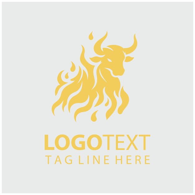 Ilustración vectorial del logotipo de fuego de toro