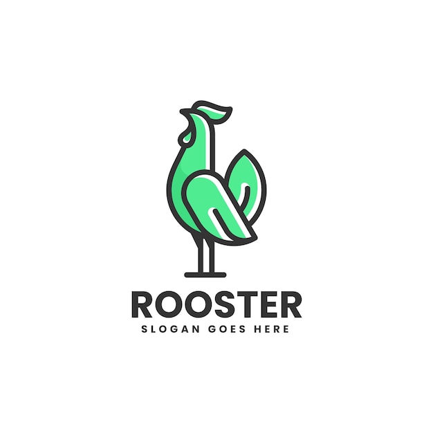 Ilustración vectorial del logotipo Gallo Estilo de mascota sencillo