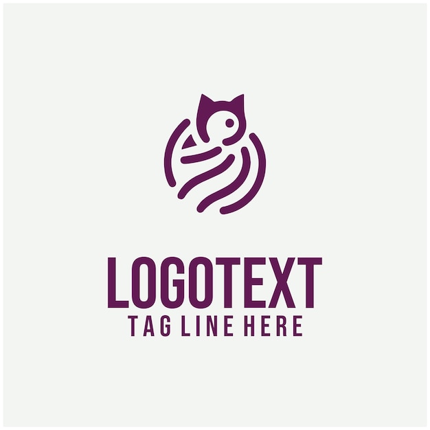 Ilustración vectorial del logotipo de gato lineal