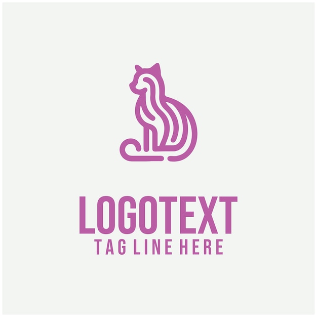 Ilustración vectorial del logotipo de gato lineal