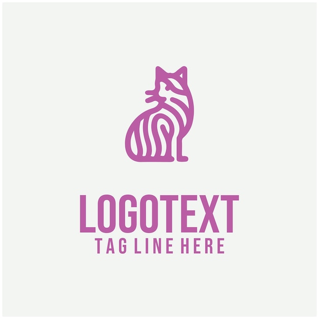 Ilustración vectorial del logotipo de gato lineal