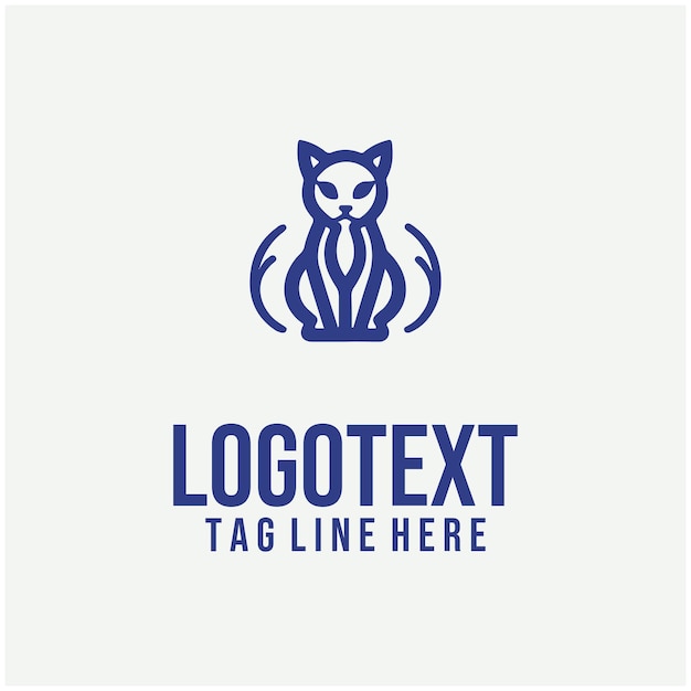 Ilustración vectorial del logotipo de gato lineal