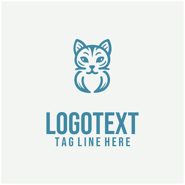 Ilustración vectorial del logotipo de gato lineal
