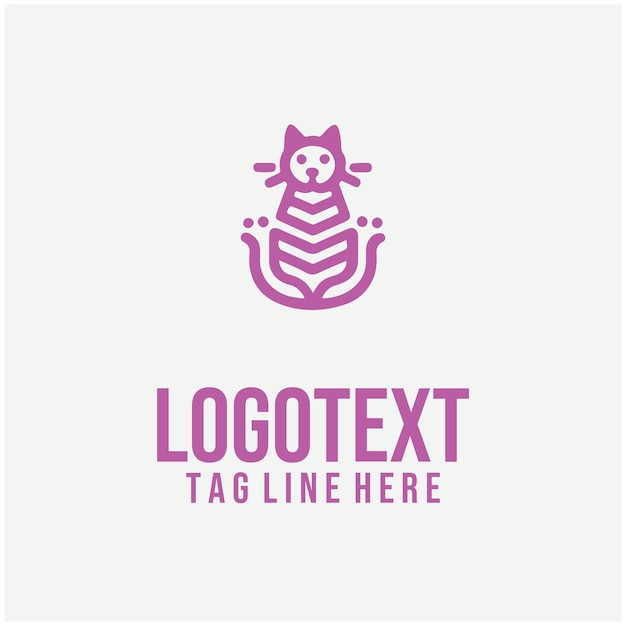 Ilustración vectorial del logotipo de gato lineal