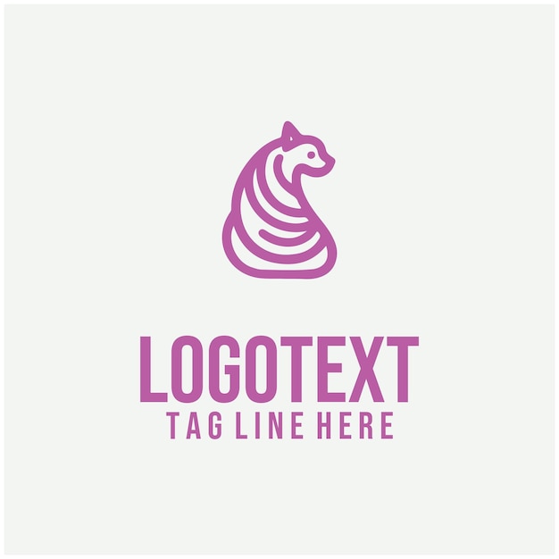 Ilustración vectorial del logotipo de gato lineal