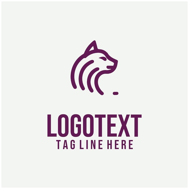 Ilustración vectorial del logotipo de gato lineal
