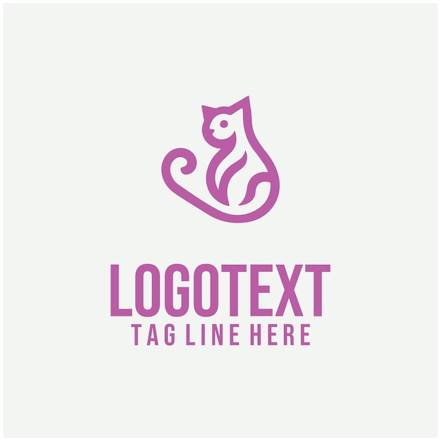 Ilustración vectorial del logotipo de gato lineal